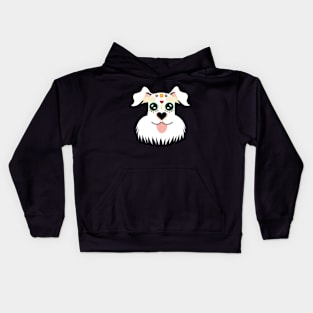 Schnauzer Sugar Skull Halloween Kids Hoodie